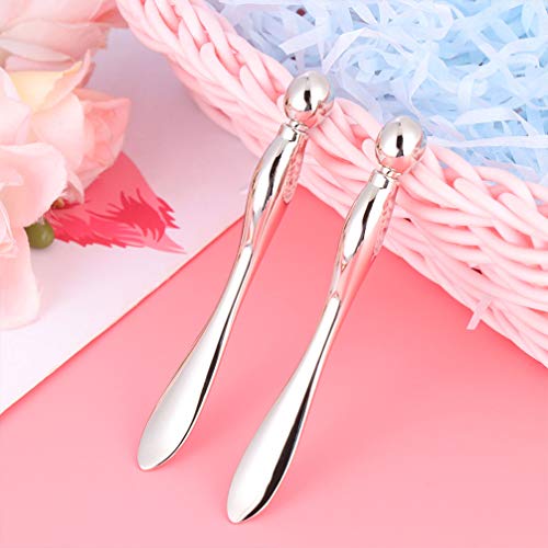 Lurrose 3 Peças de Metal Olho Creme Aplicador Wand Massager Vara Ferramenta para Reduzir O Inchaço 7