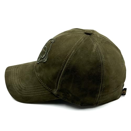 Image of Pure Leather Cap for Mens and Womens Adjustable Cap Cap Pure Suede Leather Cap