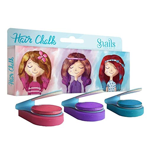 Snails Temporary Hair Chalk (Set of 3 Colors - Blue, Pink, Purple) - Washable Hair Colors for Little Girls - Safe for Kids, Non-Toxic, Vegan & Cruelty-Free - For Party, Birthday, Christmas Gifts