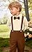 YALLET Toddler Baby Boy Clothes Polo Neck Long Sleeve Tops with Removable Bowtie + Overalls Fall Winter Outfits Set(2-3T, Apricot/Brown)