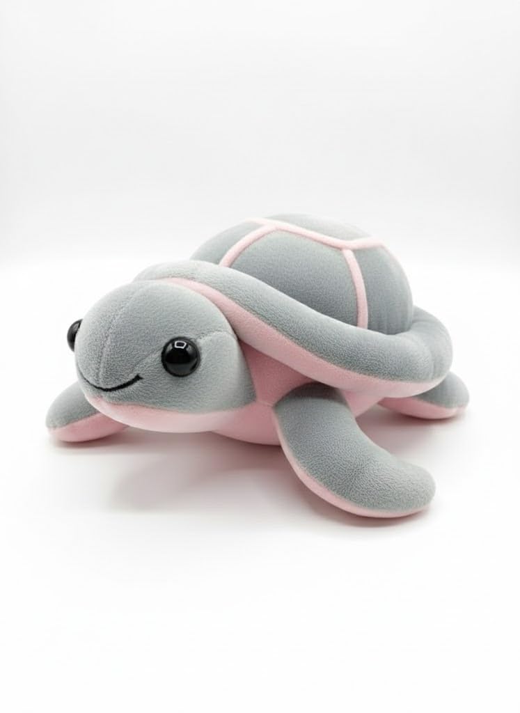 Tortoise, Plush Sea Turtle Soft Toy, Grey and Pink, 22 cm, Stuffed Animal for Kids, Modern Style, Unisex Children, for Kids Playing, Decoration and Gifting Purpose-image-22