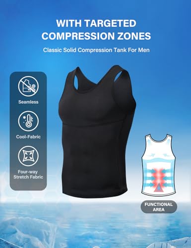 Arjen Kroos Men's Compression Shirts Abdominal Control Tank Top Ice Silk Shapewear Seamless Body Shaper4