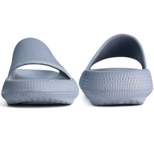 Fjwysangu Boys Girls Cloud Slides Thick Bathroom Pillow Slipper Sandals For Little Kid Big Kid Blue Gray #TOP7