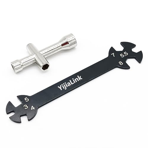YijiaLink RC Multi-Function Car Turnbuckle Wrench with Cross Wrench for RC Car Repair Work