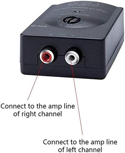 Greluma 1 x High to Low Level Converter, Car Output Stereo Speaker, High Level Speaker Signal for Low Level Adapter with Delay Function