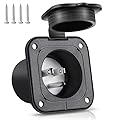 Flanged Inlet ETL Listed 15 Amp RV Plug Receptacle Block Heater Bumper Plug with Waterproof Cover NEMA 5-15 Male Wall Mount for Shore Power Marine Boat Golf Cart Commercial Grade