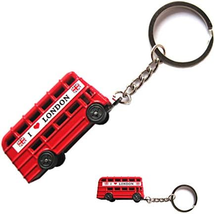 Top 12 London Red Bus Metal Key Rings - British Souvenir Gift 3D Die Cast London Bus