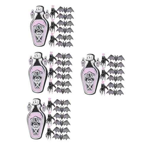 Lot de breloques Halloween en acrylique : pendentifs chauve-souris et crâne pour bijoux DIY