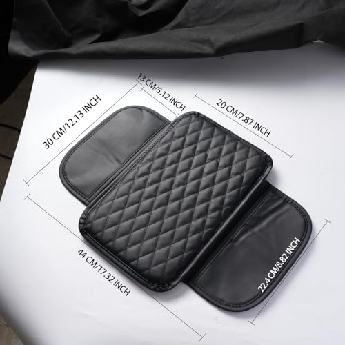 Sugcars Microfiber Leather Car Armrest Cover with Memory Foam & Side Pockets | Universal Fit for Long-Drive Comfort (SUV/Truck/Car) - 2 Storage Bags & Non-Slip Design 3 412aUemRmFL