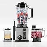 Professional Blender for Kitchen, Countertop Blender for Smoothies/Shakes/Ice Crush, Blender and Food Processor Combo with 3L Pitcher,Vegetable Chopper and Grinding Cup (Standard)