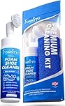 Foamitto Shoe Cleaner Kit – 200ml (Pack of 2) Waterless Foam Trainer & Sneaker Cleaner with Built-In Brush & Microfiber Cloth | For Mesh, Leather, Canvas, Knit, Rubber, PU & EVA