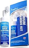 Foamitto Shoe Cleaner Kit – 200ml Waterless Foam Trainer & Sneaker Cleaner with Built-In Brush & Microfiber Cloth | For Mesh, Leather, Canvas, Knit, Rubber, PU & EVA