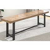 chartustriable 60inch Solid Wood Dining Bench,Farmhouse Decor Indoor Kitchen Table Bench, Entryway Shoe Rack Bench, Outdoor Bench, Solid Bamboo Benches for Living Room, Hallway, Bedroom, Bathroom