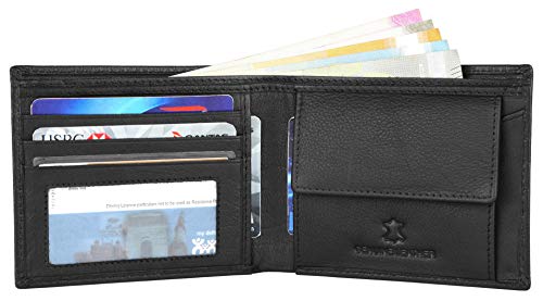 Leather Wallet for Men I Handcrafted I Credit/Debit Card Slots I 2 Currency Compartments I 2 Secret Compartments, Black, Travel Accessories4