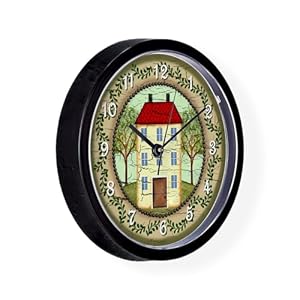 CafePress Primitive Folk Art Country Home 10" Wall Clock for Livingroom, Kitchen, or Office CafePress Primitive Folk Art Country Home 10 Wall Clock for Livingroom Kitchen or Office