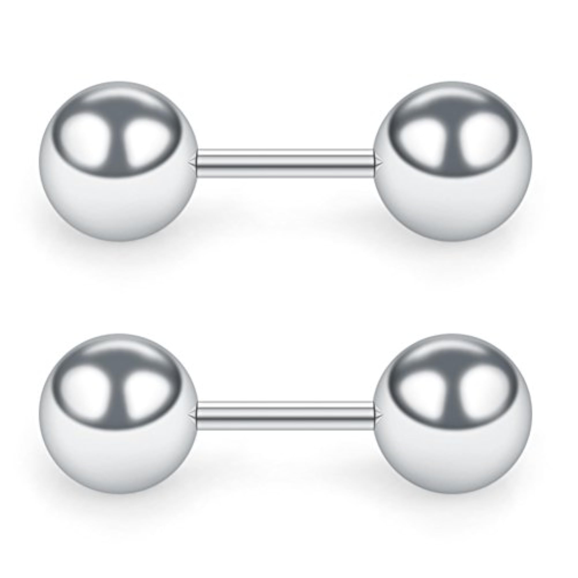 4 Pairs Stainless Steel Ball Stud Earrings Set