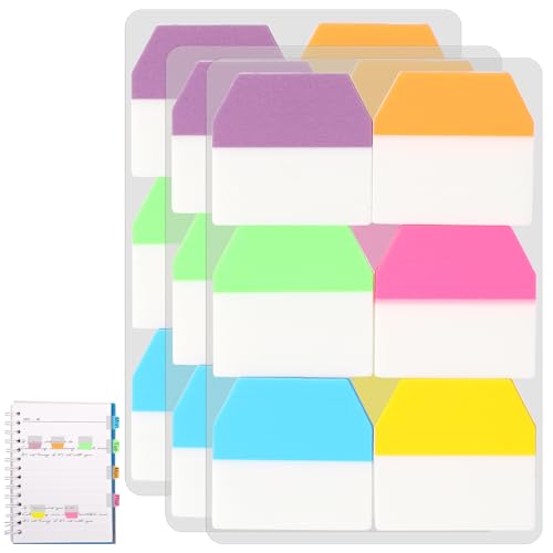 360 PCS Sticky Index Tabs Flags Set Writable Sticky Index Tabs Transparent Book Tabs Medium File Tabs Flag Filing Tabs Page Markers Tape Flags for Book Tags Stickers Index Markers Office School