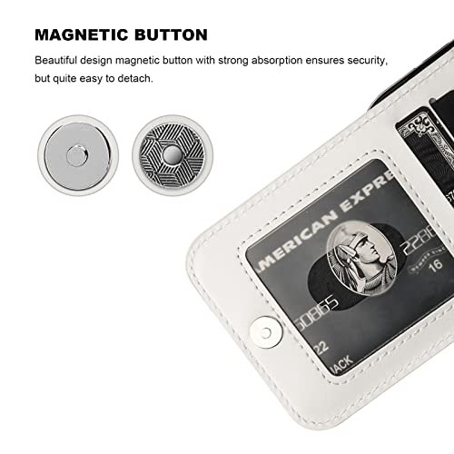 Image of KIHUWEY Compatible with iPhone 13 Pro Case Wallet with Credit Card Holder, Premium Leather Magnetic Clasp Kickstand Heavy Duty Protective Cover for iPhone 13 Pro 6.1 inch(White)