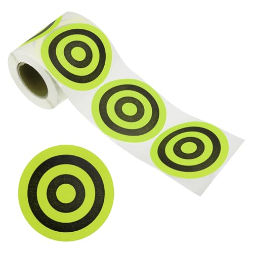 PATIKIL 3' Pegatinas de Objetivos de Salpicaduras Circulares, 1 Rollo de Objetivos de Papel Reactivos Adhesivos para Práctica en Campo de Tiro, Estilo Amarillo/Negro 2