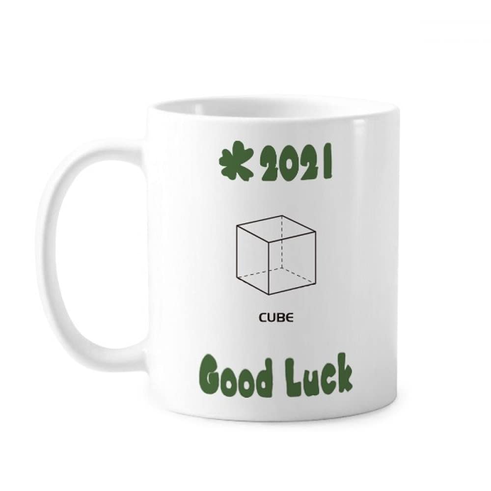comp Mathematical Geometric Space Cube Good Luck 2021 Mug Pottery Cerac Coffee Porcelain Cup Tableware