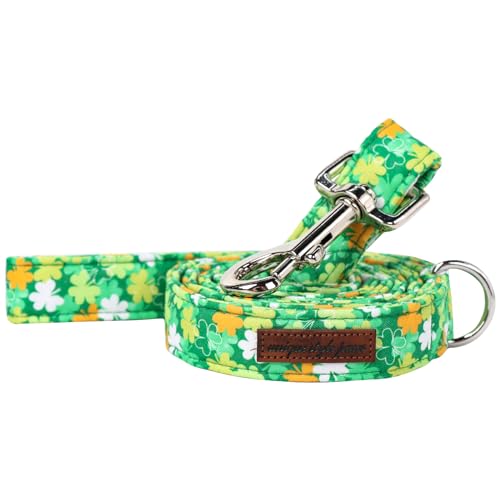 Unique style paws St. Patrick's Day Dog Leash Clover Leash with Flower for Small Medium Large Boys Girls Dogs