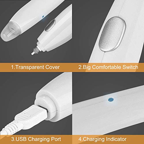 Afmat Electric Eraser For Artists, 140 Eraser Refills, Rechargeable Electric Eraser For Drawing, Artist Eraser Rechargeable For Drafting, Painting, Sketching, Architectural Plans, Detailer Tool-White #TOP6