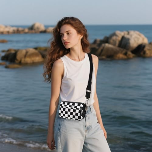 Wristlet Wallets for Women Small Crossbody Bags for Women Nylon Quilted Wallet with 4 Zippers,Credit Card Holder3