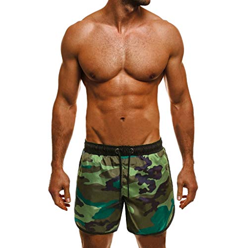 Tefamore Bañador Bóxer de Natación Hombre Camuflaje Pantalones Cortos de Surf Traje de Baño Secado Rápido para Verano Playa Piscina Running