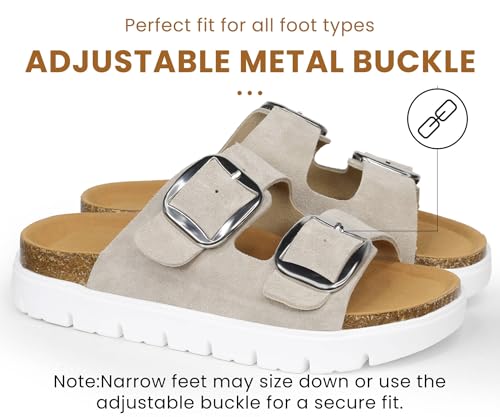 Genuine Leather Platform Sandals Wedge Chunky Platform Sandal-Women Sandals with EVA Memory Foam Sole and Cork Footbed4