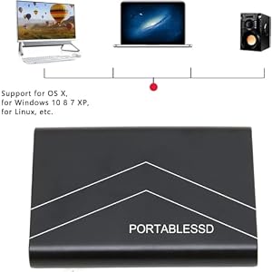 Duro Externo de 2TB, Ultra Delgado y Portátil de 2.5″ con Conexión USB, Almacenamiento Compatible con PC, Ordenador Portátil y Computadora (Negro)