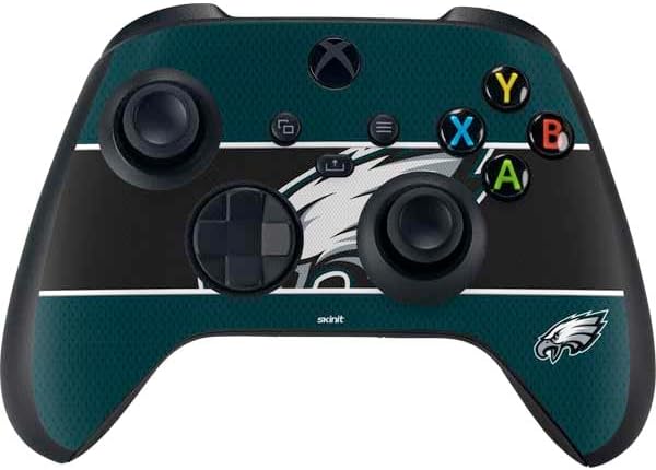 Skinit Decal Gaming Skin Compatible with Xbox Series X Bundle - Officially Licensed NFL Philadelphia Eagles Zone Block Design