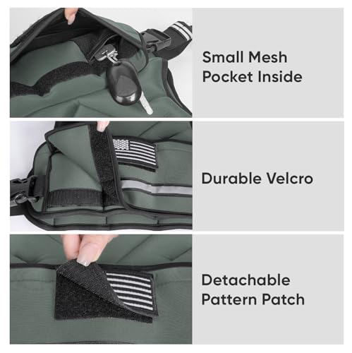 Image of APEXUP Adjustable Weighted Vest, 4-10lb /12-18lb /20-32lb Vest with 6 Ironsand Weights and Large Pocket, Weight Vest for Men Women Strength Training, Running, Walking