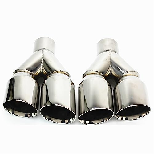 Tubo de escape universal doble en acero inoxidable de 63mm con salida de 89mm para coche