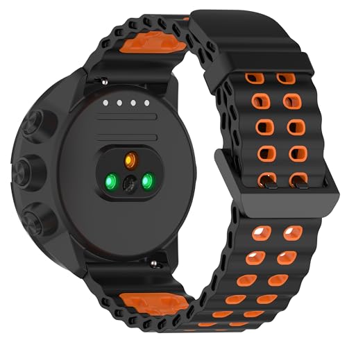 xhKJO Pulseras de Repuesto para Suunto 9 Correas para Relojes, Bandas Silicona Reloj Bracelet Brazalete Strap para Suunto 7 / Spartan Sport/Spartan Sport Wrist HR / 9 Baro / D5 (naranja negra)