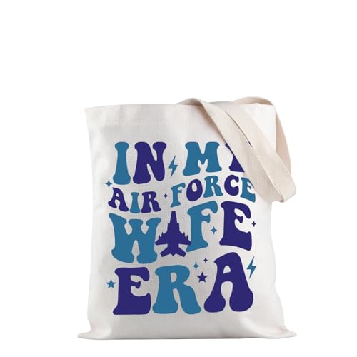 Bolso tote orgullosa esposa de la Fuerza Aérea, regalo para esposa militar o del ejército miniatura 1
