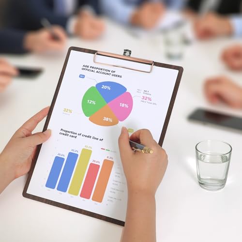 SOYIRI Klemmbrett A4,12 Stück Holz Klemmbretter mit Metalklemme,Schreibbrett Schreibplatte Clipboard