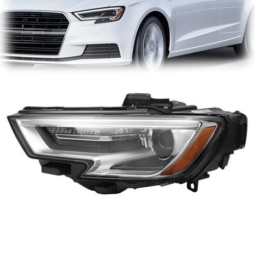 WHODNUS Front Headlights Assembly for 2017-2020 Audi A3 Xenon HID Models Only,Headlight Headlamp w/LED DRL Replacement 8V0941043G 8V0941044G (Driver Side Headlamp)