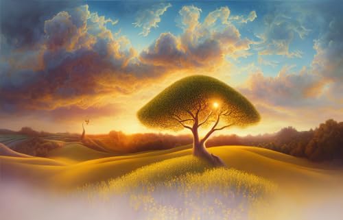 Toile murale sans cadre paysage de colza pour decoration salon Meechi 50x70 cm