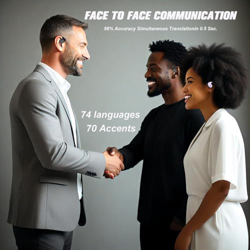 Xmenha Ai Language Translator Earbuds Translation Real Time Translating Over Ear Earbuds Earpiece Earbud Translator Translation Ai Headphones - Image 2