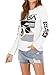 Ezcosplay Crew Neck Long Sleeve NASA T-Shirt Letter Printed Shirt Graphic Tee Tops for Women