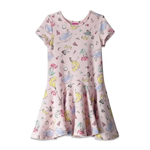 Disney Princess Belle Ariel Aurora Little Girls Skater Dress Pink 6-6X