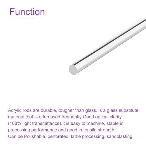 Image of DMiotech 4 Pack 2mm x 8 Inch Acrylic Round Rod Solid Plastic PMMA Bar Stick for DIY Crafts Clear