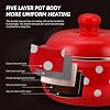 BESTOYARD Enamel Stockpot with Lid 1 Quart Double Handle Stew Pot for Soup Porridge Noodles Heat Retention Cookware Kitchen Supply #3