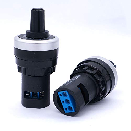 Taiss/ 1Pcs LA42DWQ-22 22mm 2k ohm Governor Rotary Potentiometer Inverter Converter Resistance Variable Frequency Converter Speed Drive Potentiometer b2k ohm