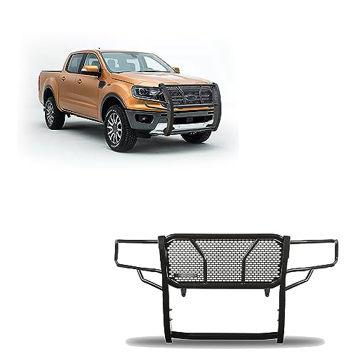 Black Horse RUGGED Heavy Duty Grille Brush Bumper Guard Modular Black Compatible with 2019-2023 Ford Ranger-RU-FORA19-B