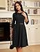 GRACE KARIN Church Dresses for Women Business Casual 3/4 Sleeve Dress Fit and Flare Elegant Midi Work Dress Black L
