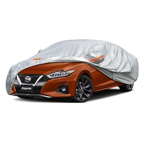 Kayme Sedan Car Cover Fit for Nissan Maxima (1984-2025) Automobiles All Weather Waterproof, Outdoor Cover Sun Rain Protection, with Lock and Zipper Do