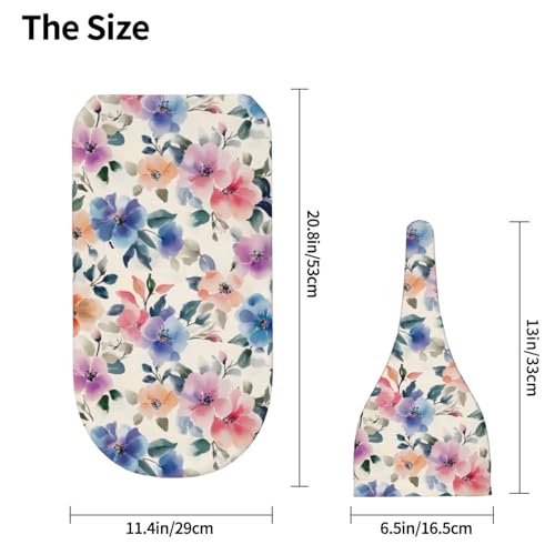 Image of Vintage Pink Blue Watercolor Floral Swaddle Blanket with Beanie Hat Set Newborn Swaddle Wrap Soft Baby Receiving Blankets Baby Swaddle Blanket for Baby Boys and Girls