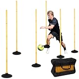 Neoaider 6 FT Agility Poles for Soccer, Basketball, Football, Equestrian, Pet Training, 6 Pack Detachable...