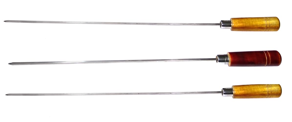 Prime Bakers and Moulders Tandoor Tikka Kebab Grill skewers for Barbecue, 18 inch Long - 3 Pieces-image-8